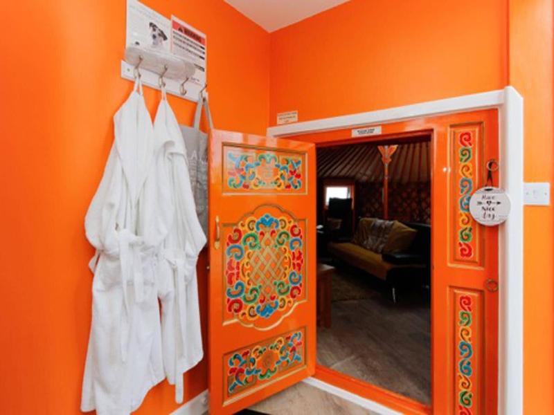 Orange Yurt With Hot Tub- Sleeps 3, Parking & Pe image