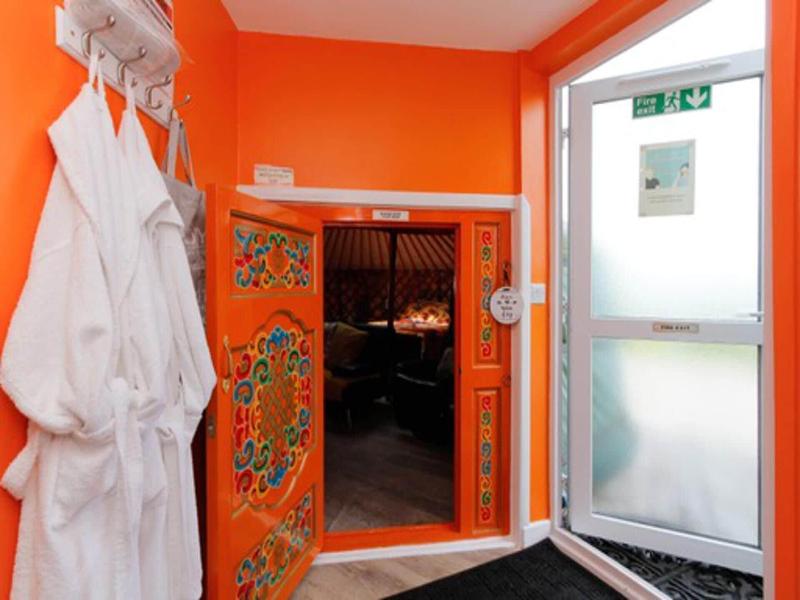 Orange Yurt With Hot Tub- Sleeps 3, Parking & Pe image