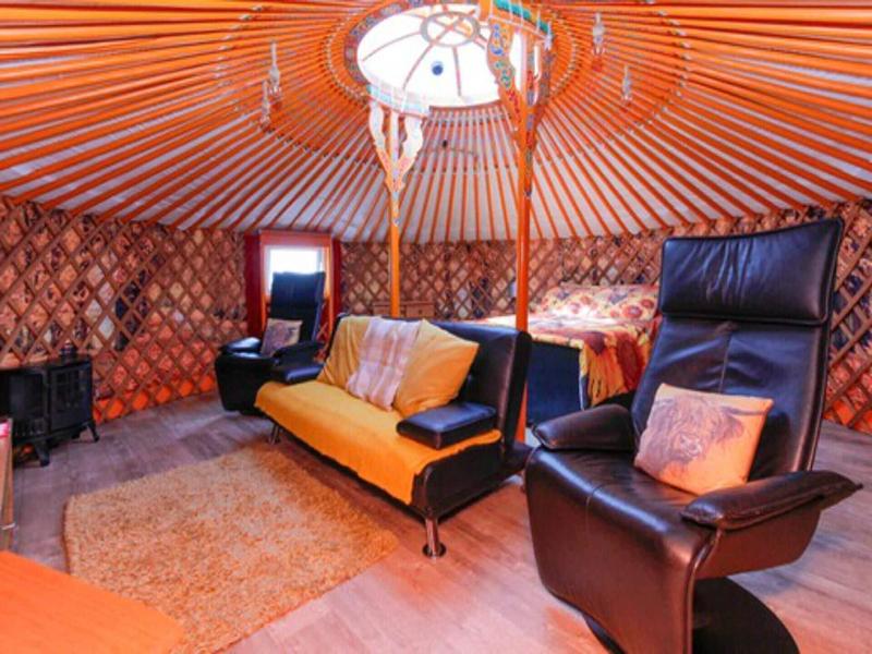 Orange Yurt With Hot Tub- Sleeps 3, Parking & Pe image