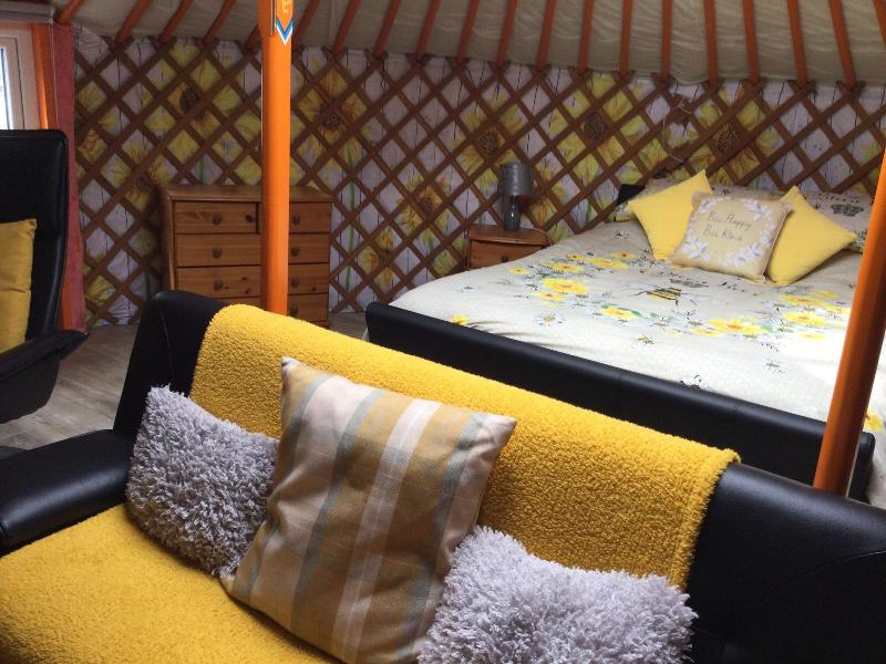 Orange Yurt With Hot Tub- Sleeps 3, Parking & Pe image