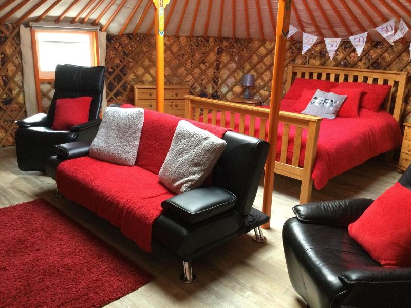 Orange Yurt With Hot Tub- Sleeps 3, Parking & Pe image