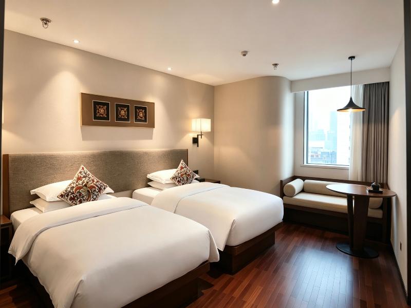 Elegant Twin-Bed Room