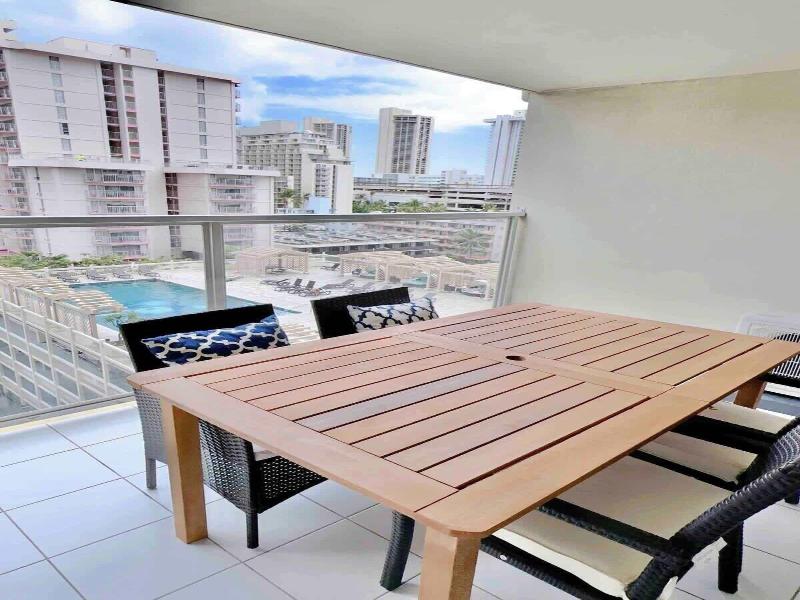 Marbella Lane Chic Poolview Home Patio Dining image