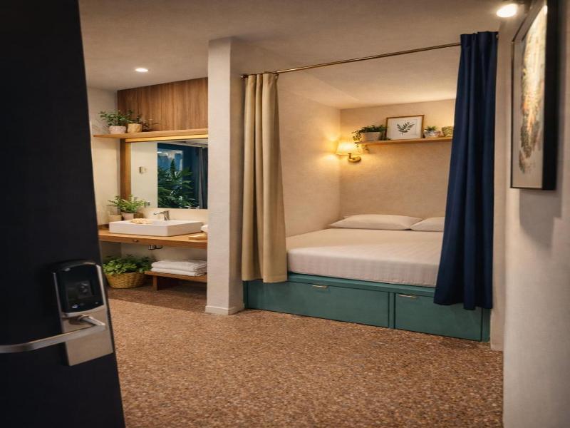 Beds In Garden Hostel