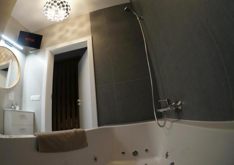 Glass House Hot Tub Apartments image