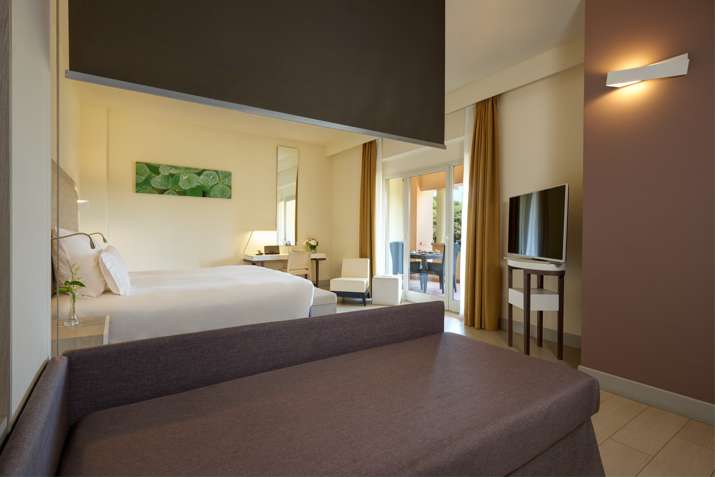 Dreibettzimmer, gartenblick