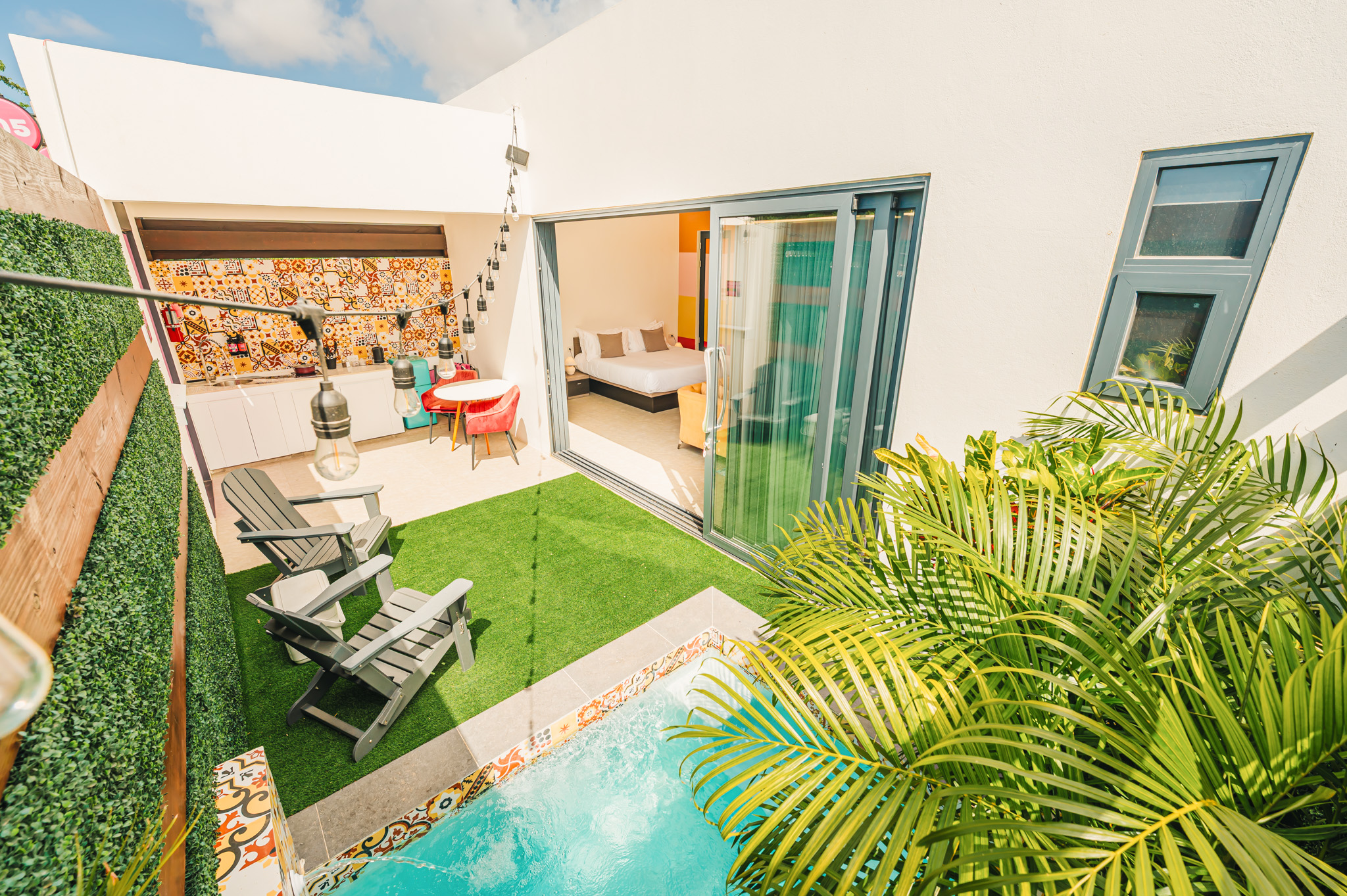 Chambre double, loft, piscine privée