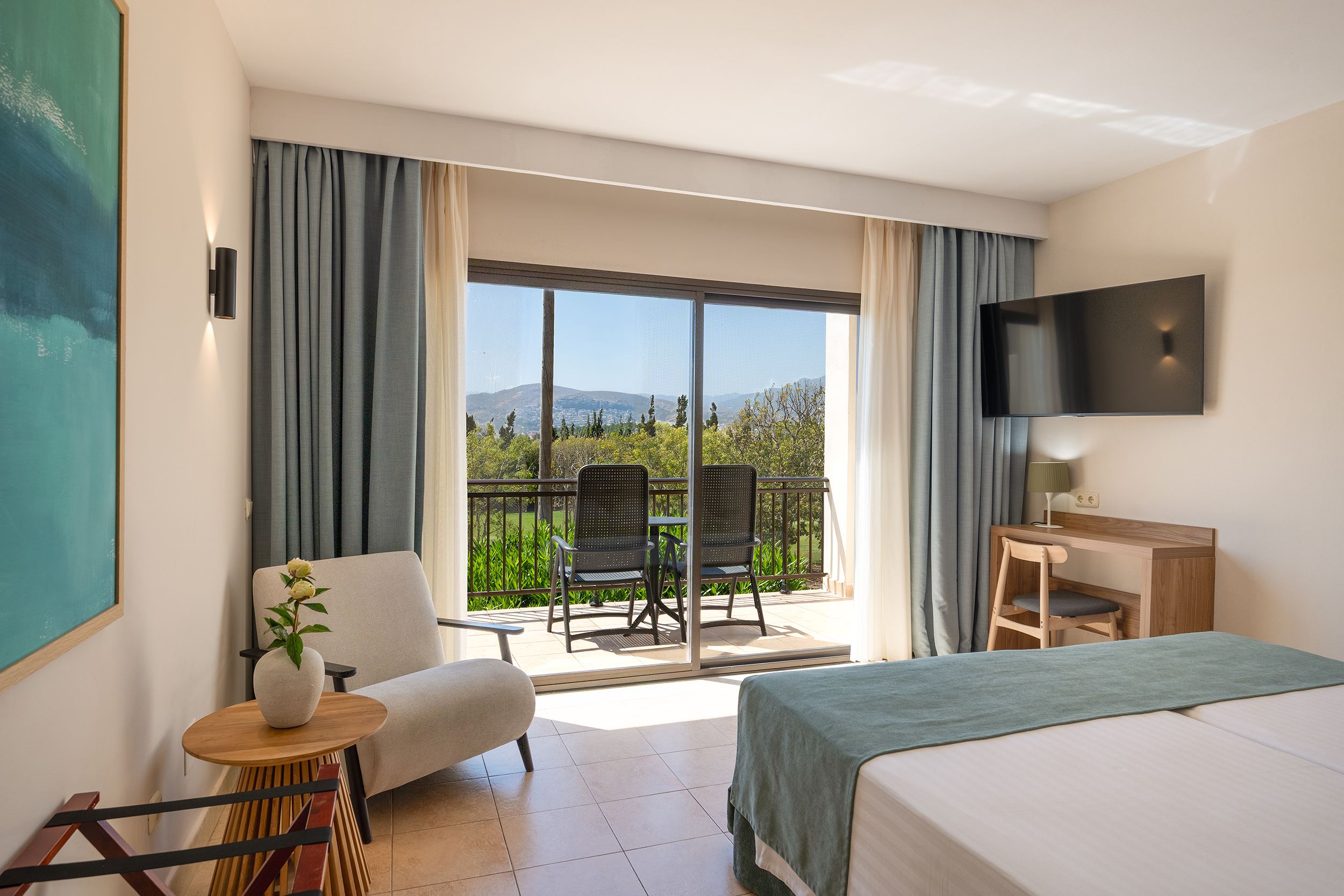 Chambre double, vue sur le jardin, 3 personnes