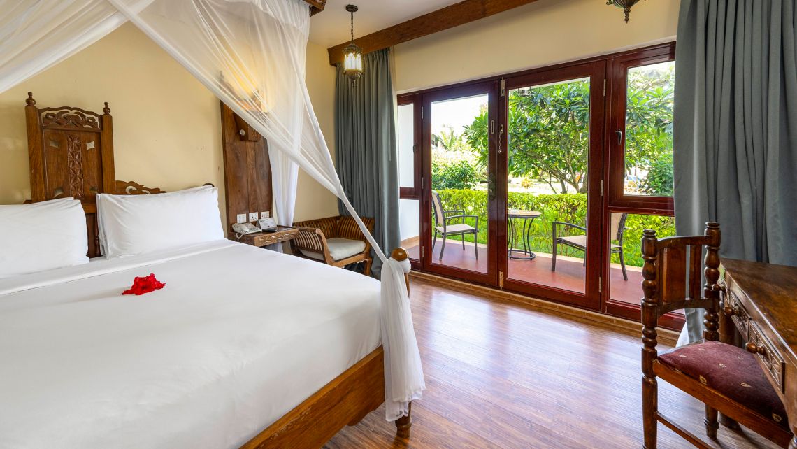 Chambre double, vue sur le jardin