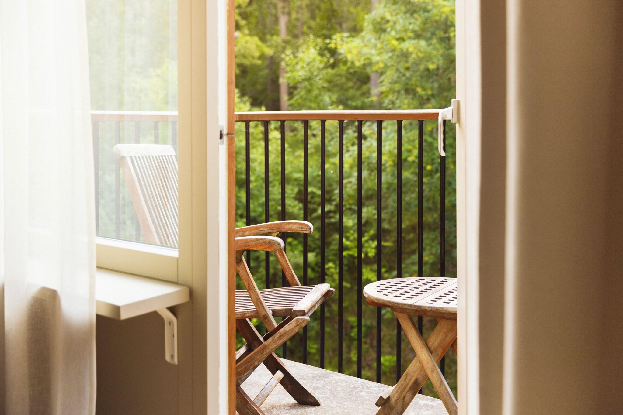 Chambre double, vue sur le jardin