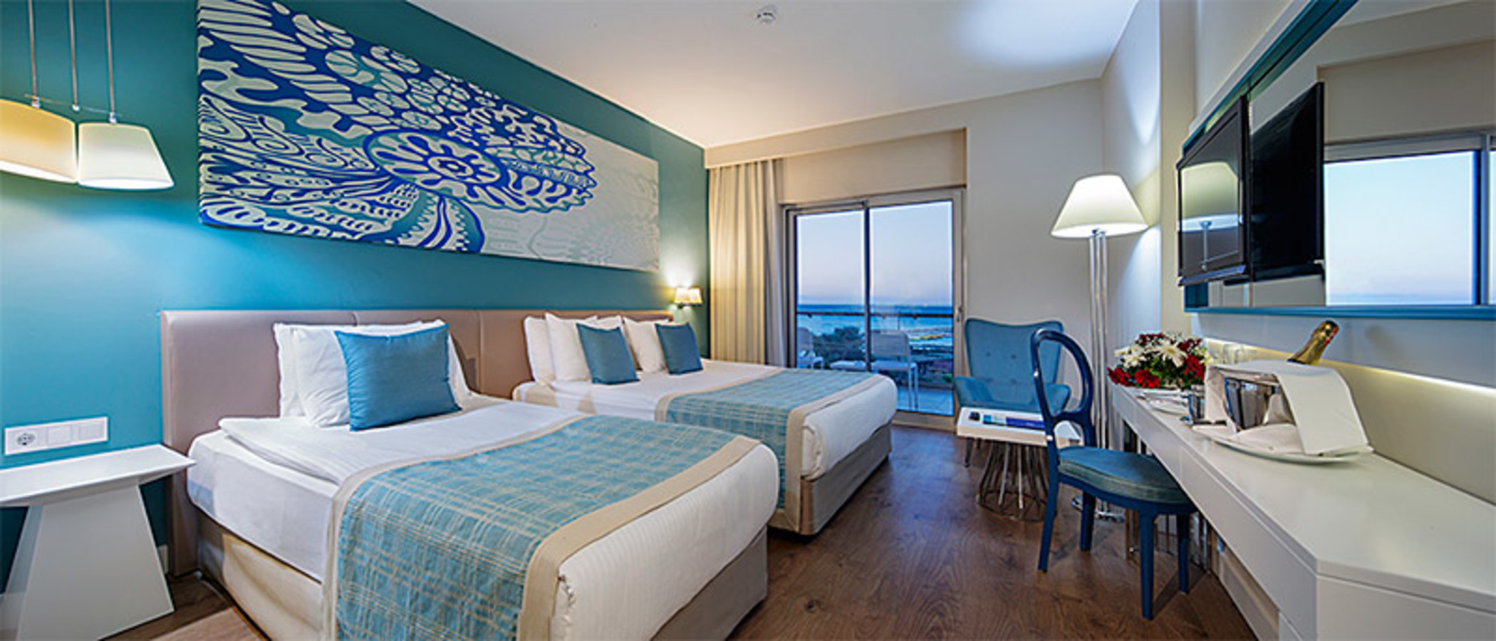 Chambre double, vue sur la mer