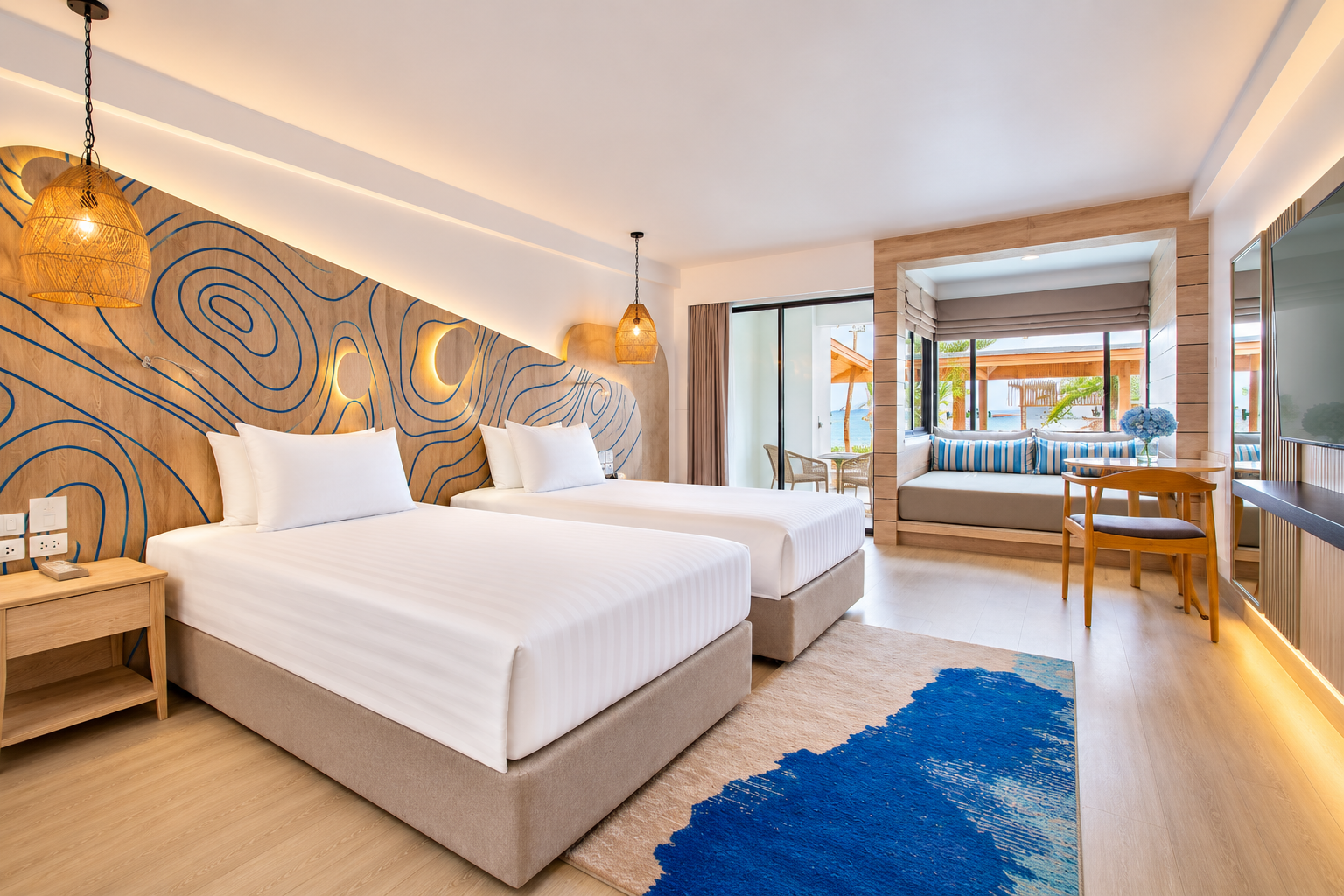 Habitación doble, deluxe, vistas al mar, balcón