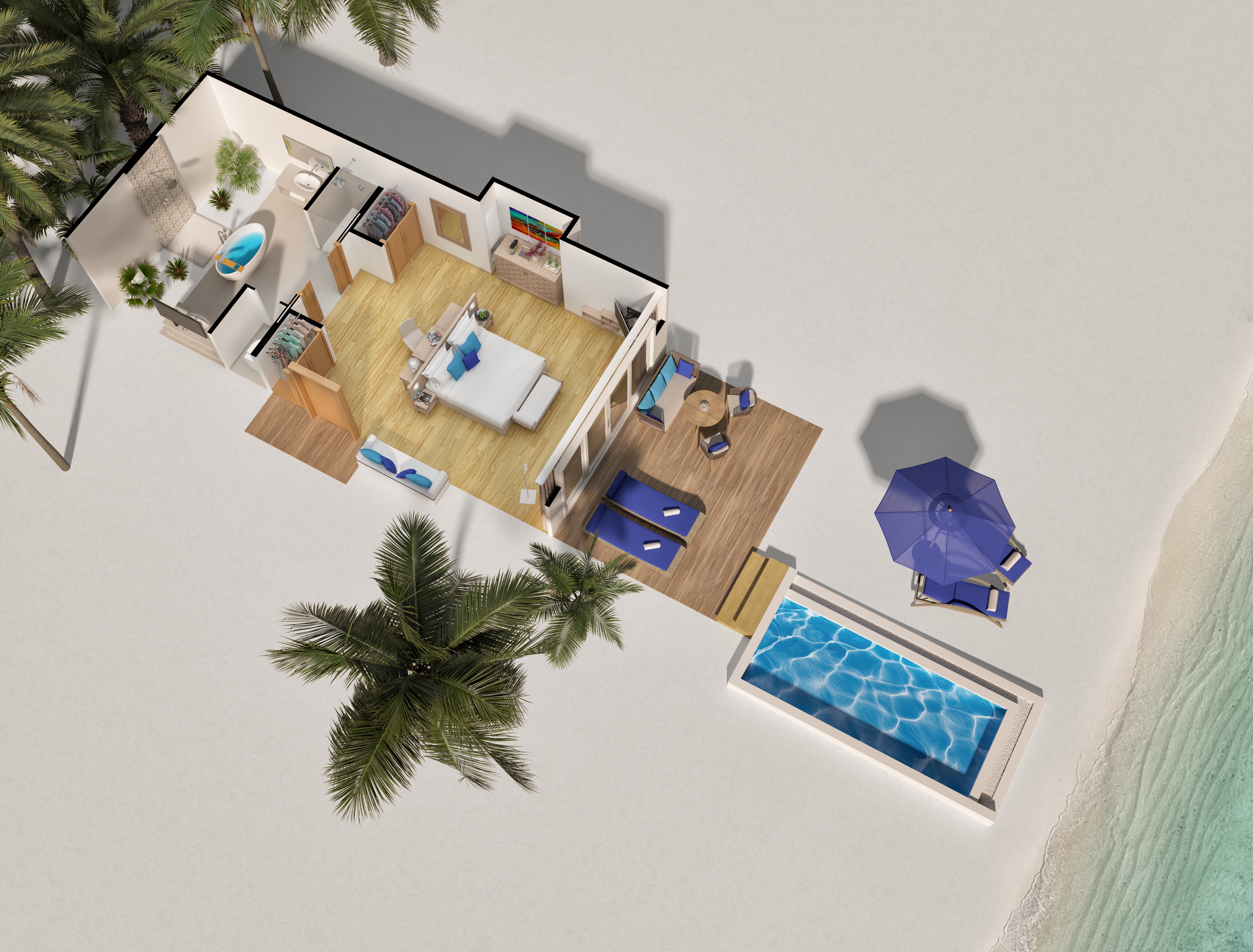 Villa, frente al océano, piscina privada