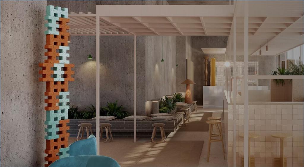 Hotel Locke at East Side Gallery, Friedrichshain, Deutschland, Berlin. Großes 2